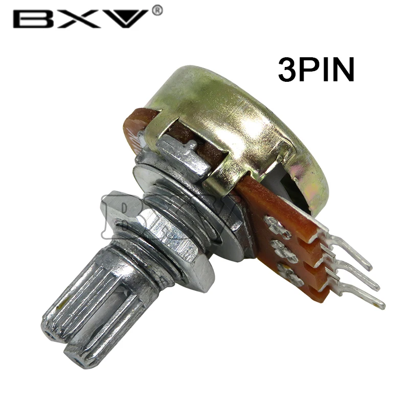 5PCS WH148 B1K B2K B5K B10K B20K B50K B100K 3PIN 6PIN 15mm Shaft Amplifier Dual Stereo Potentiometer 1K 2K 5K 10K 50K 100K 500K