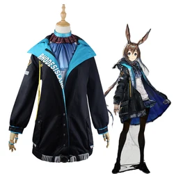 Anime Arknights COS Amiya Spot Goods Cosplay Costume Female Wig Ear Shoes Complete Set Game Student Halloween Role Playing