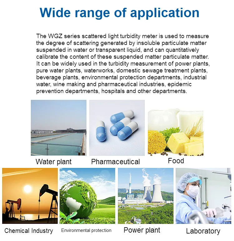 Turbidimeter Microcomputer Scattered Light Turbidity Meter Intelligent Colorimeter Range 0-200NTU 0.1NTU with Calibration Fluid