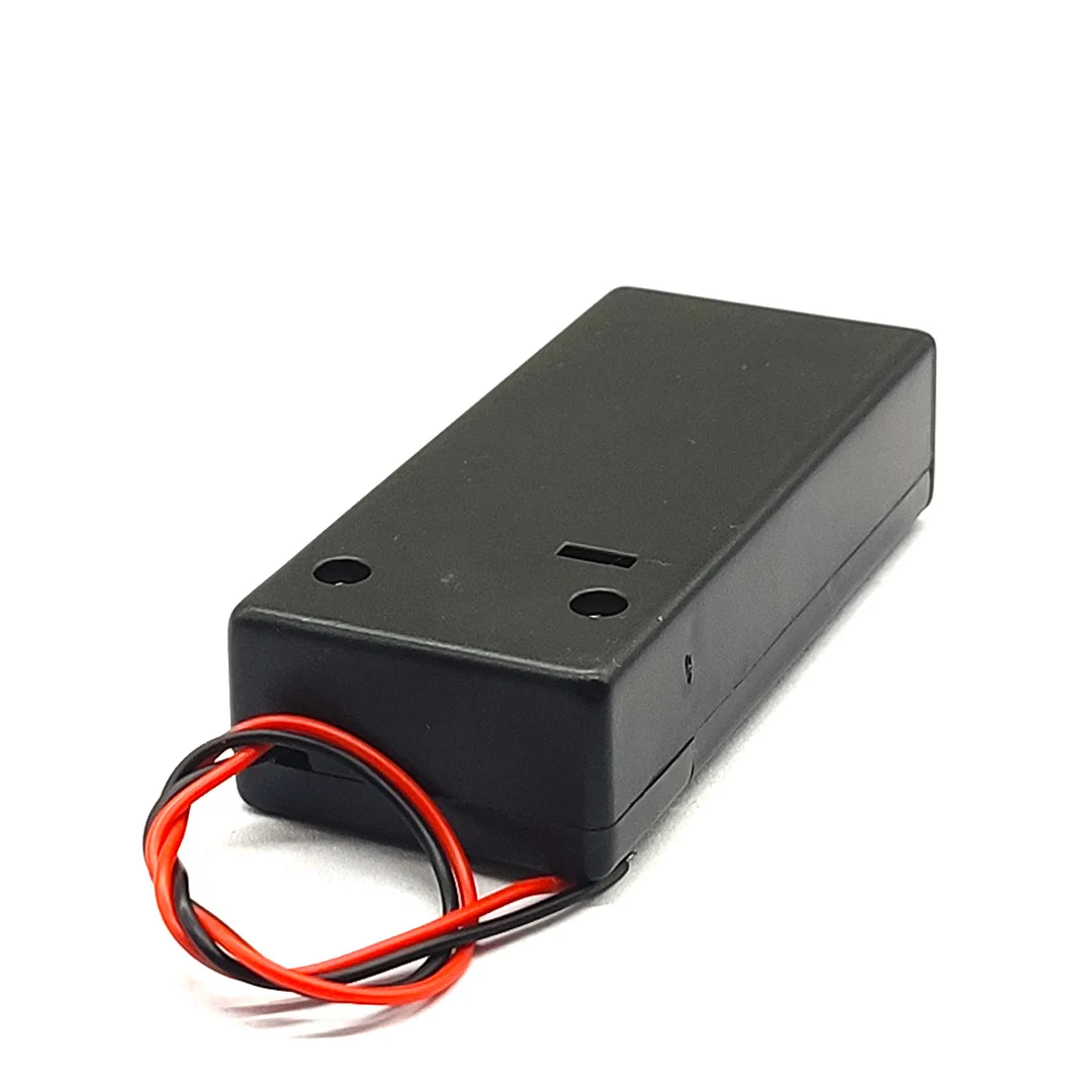 New 2 AA 3V Battery Holder AA Battery Box With Switch 2AA Battery Case With Cover Toy Accessories Model Parts Black