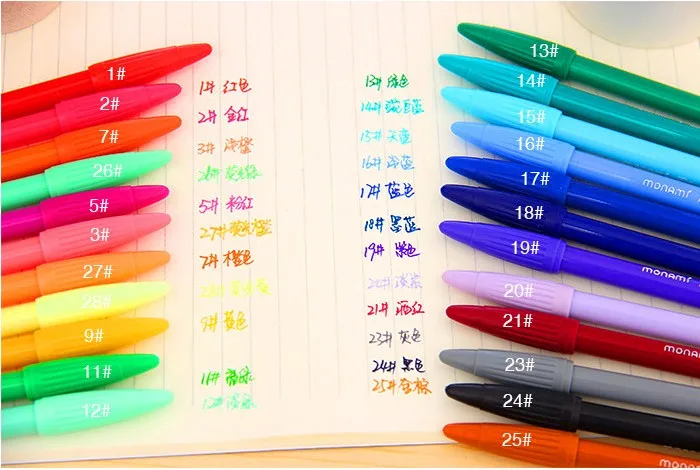 30pcs colours gel pen Fiber pen 16.5cm longth Candy color wear-resisting Writing  smooth free shipping