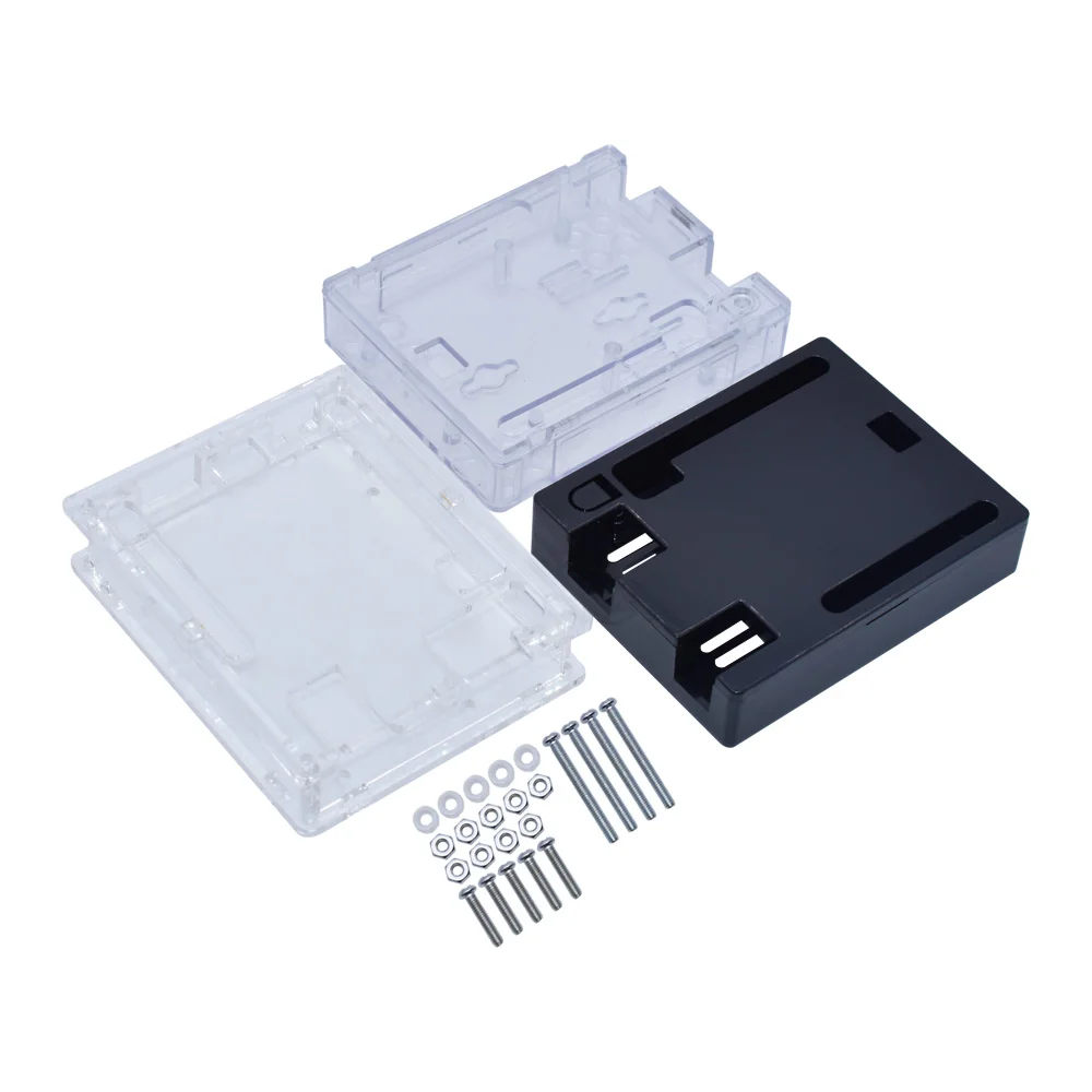 Acrylic Black ABS Plastic Case Shell Transparent Box for Arduino UNO R3