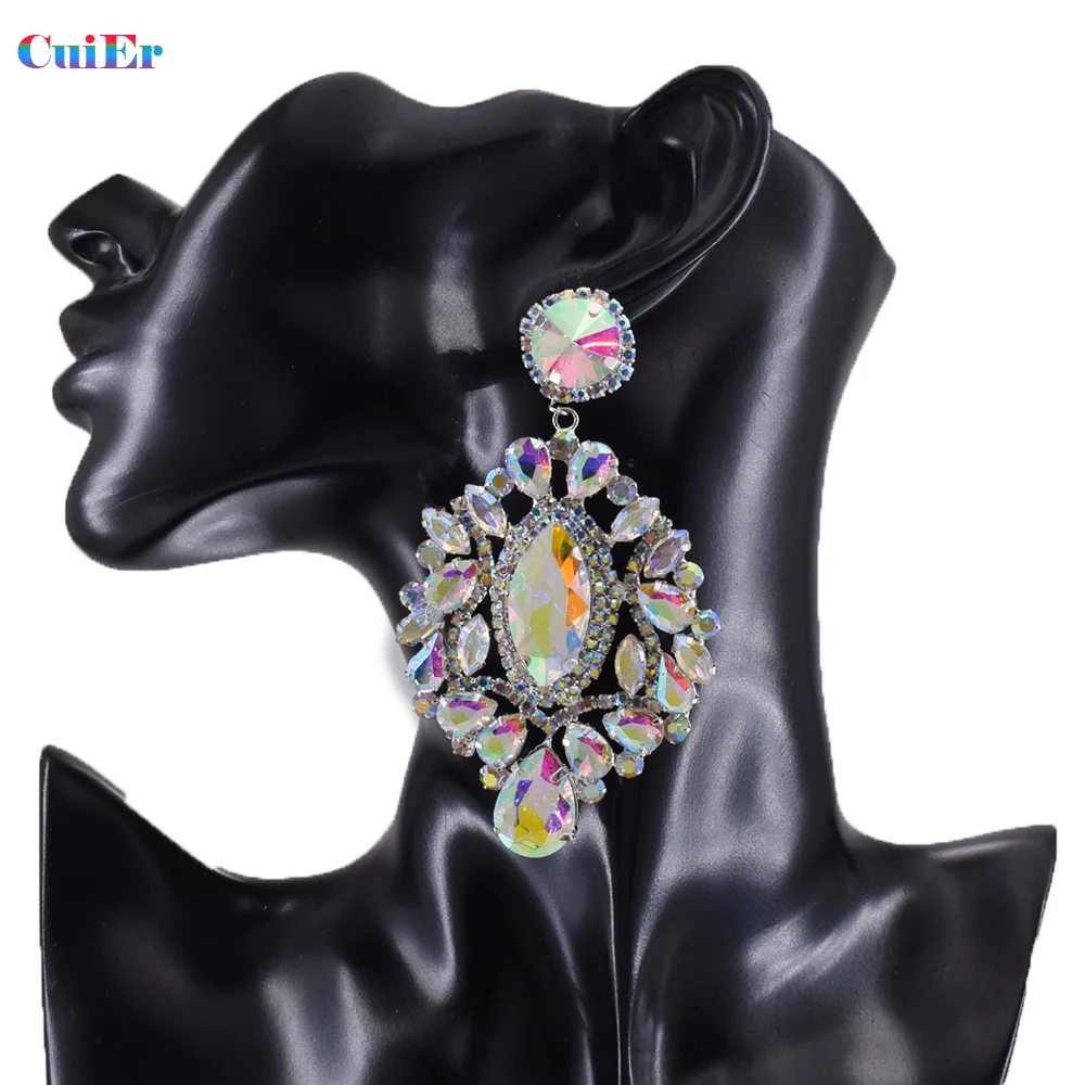 CUIER Exquisite Handmade Rhinestones Crystal Shiny Women Dangle Earring Accessories for Girls Wedding gift Jewelry