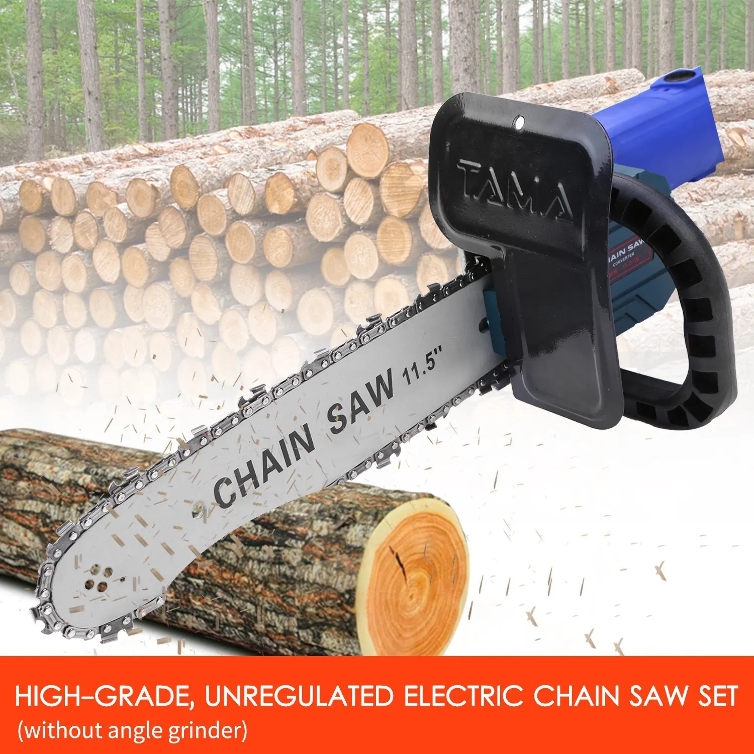 

DIY Electric Saw 11.5 Inch Chainsaw Bracket Set Angle Grinder to Chainsaw converter For 100 Angle Grinder with Saw Cover