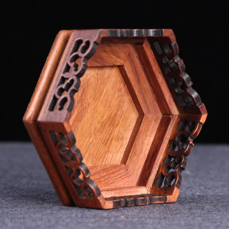 Redwood Wood Pedestal Table Decoration Base, Home Decoration, Traditional China