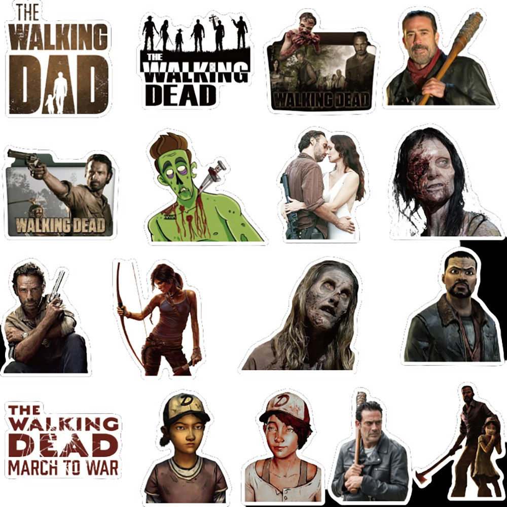 10/30/50PCS TV Show Walking Dead Stickers Snowboard Laptop Luggage Fridge Guitar Graffiti Waterproof Sticker Kid Classic Toy