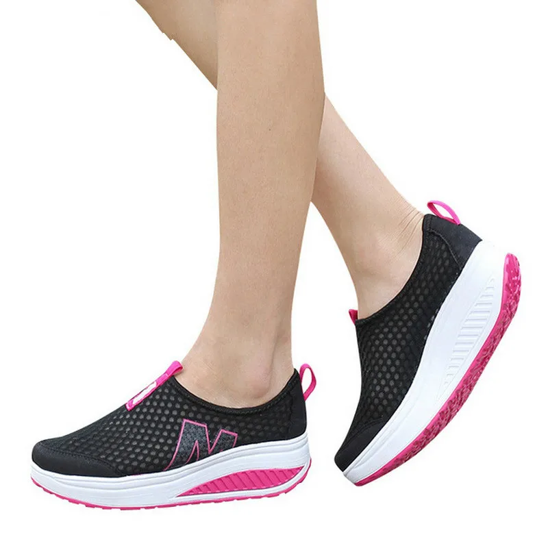 women Casual Sneakers shoes Sport Fashion Height Increasing Woman 2020 Breathable Air Mesh Swing Wedges Sneakers Women Shoes