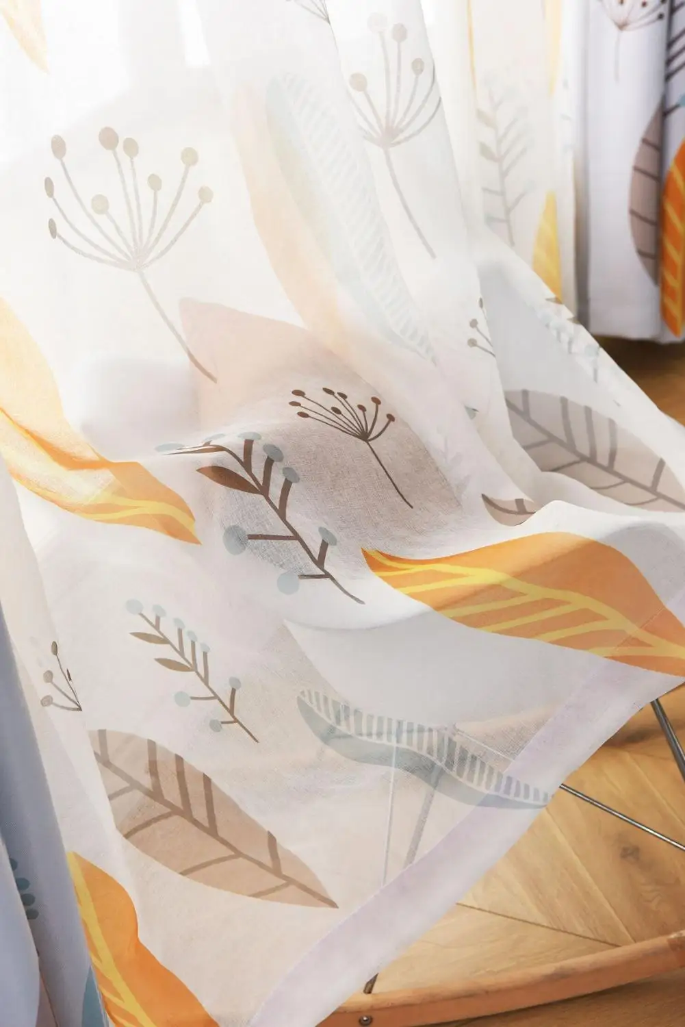 Nordic Blackout Curtains for Living Room Printed Leaf Thick Curtain Window For Bedroom Kitchen Blinds Drape Tulle and Curtains