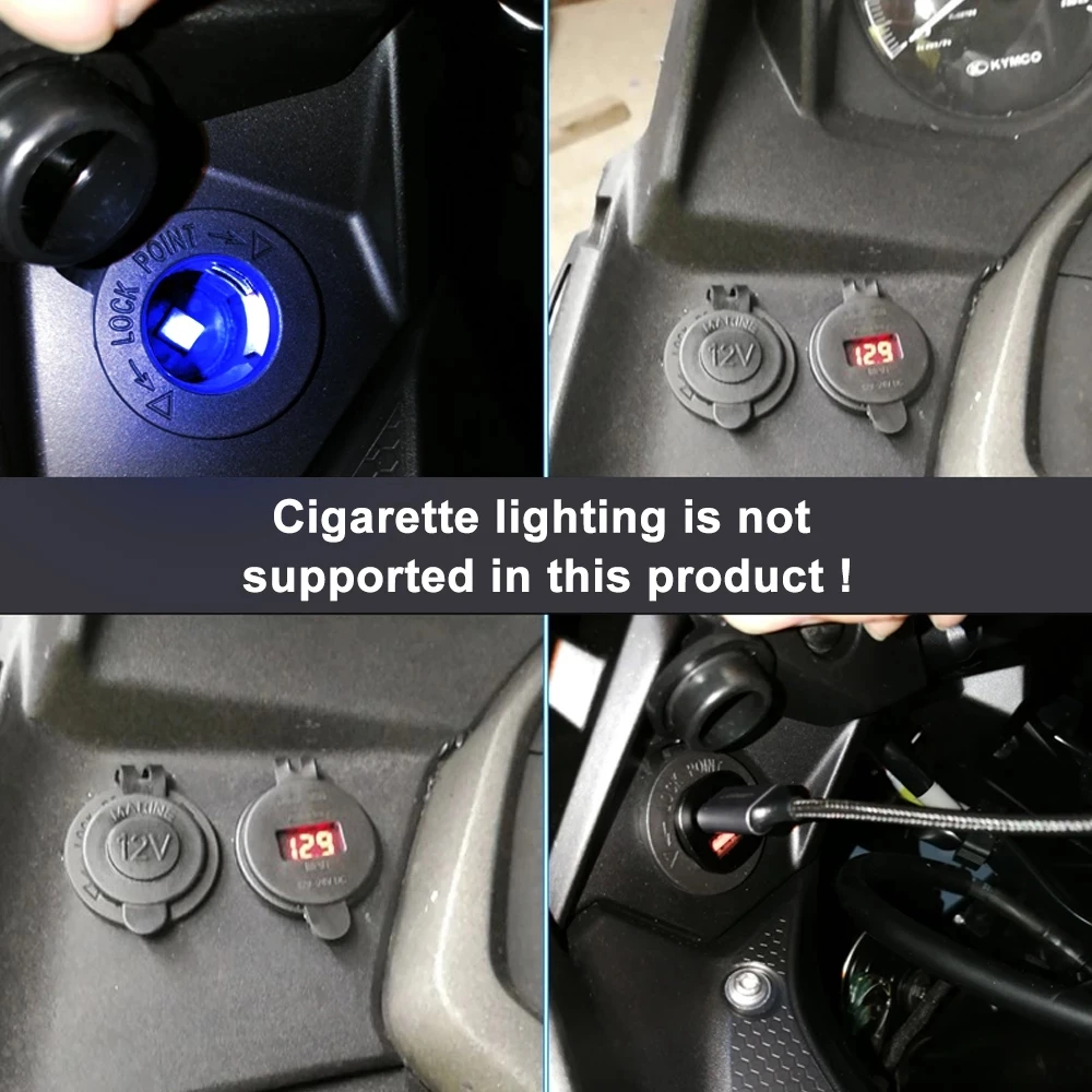 12V-24V Car Cigarette Lighter Socket Motorcycle Car Auto Boat Power Charger Outlet Socket Receptacle Waterproof Plug 5 colors