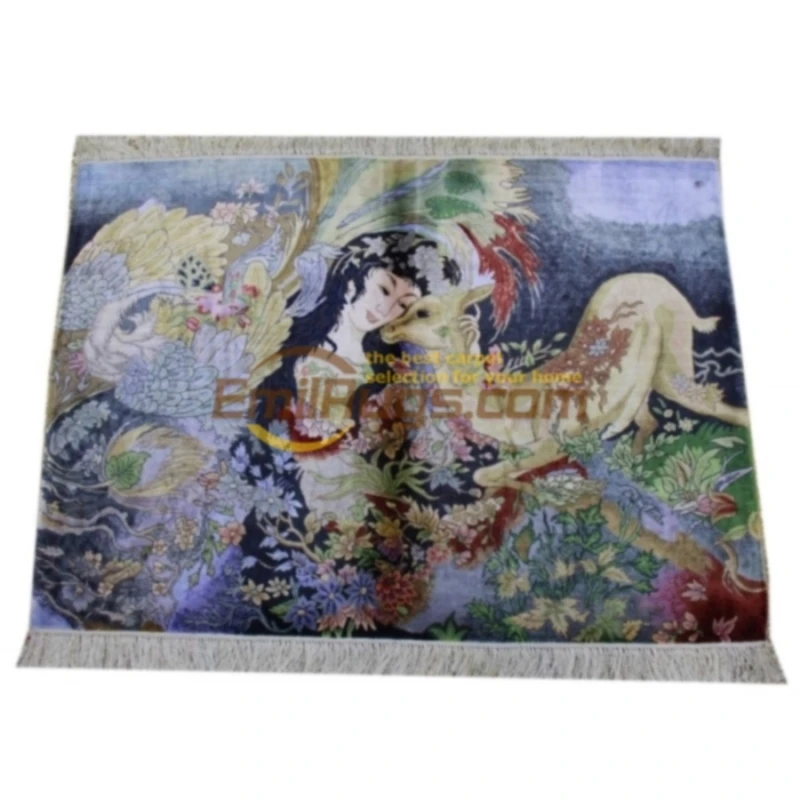 100% silk carpet 100% hand-made  4x6ft chinese traditional ways