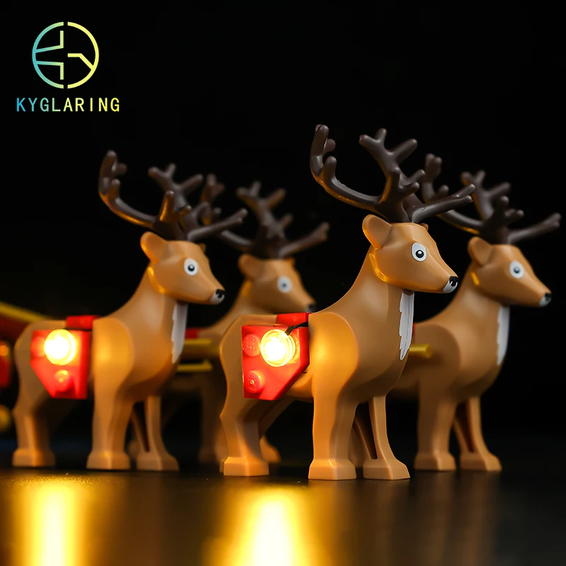 Kyglaring Led Lighting Set DIY Toys for 40499 Santa´s Sleigh Blocks Building (Only Light Kit Included)