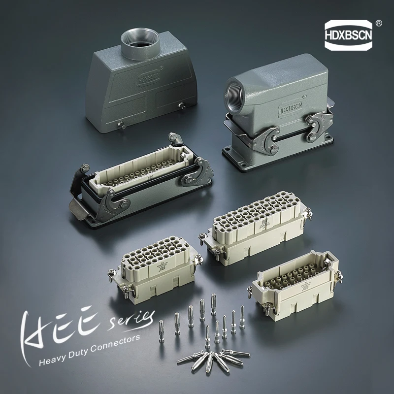 

HDXBSCN Heavy Duty Connector HDC-HEE-032 32pin Male Insert Female Insert 16A 500V Industrial rectangular Aviation connector plug