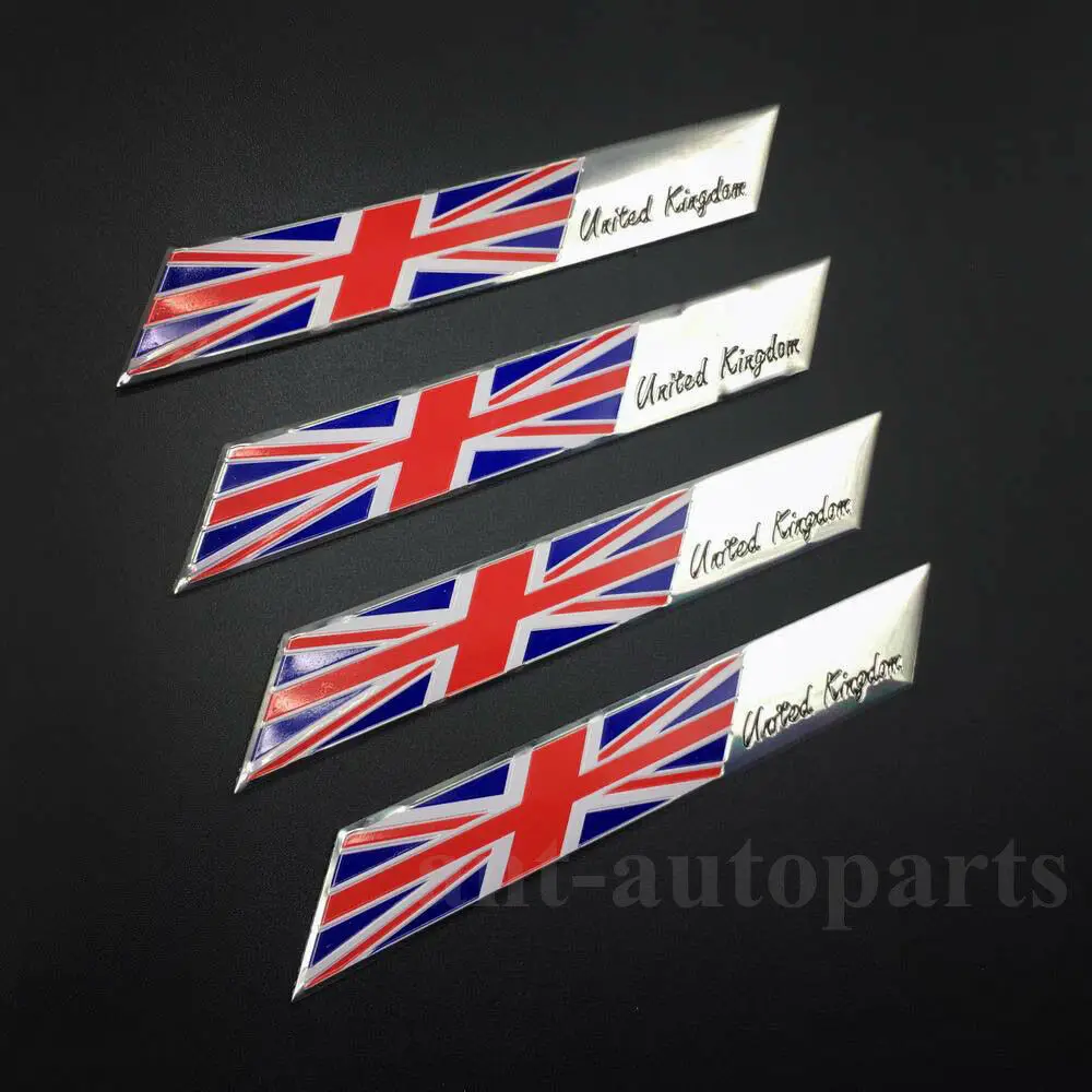 

4pcs Aluminum UK England Flag Car Body Side Trunk Decal Sticker Badge Emblem