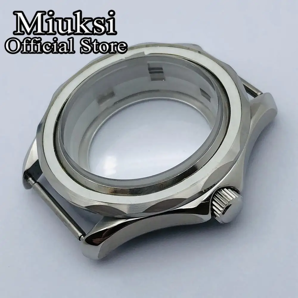 Miuksi 41mm silver sterile case sapphire glass fit NH35 NH36 ETA2824 2836 Mingzhu DG2813 3804 Miyota 8205 8215 PT5000 movement