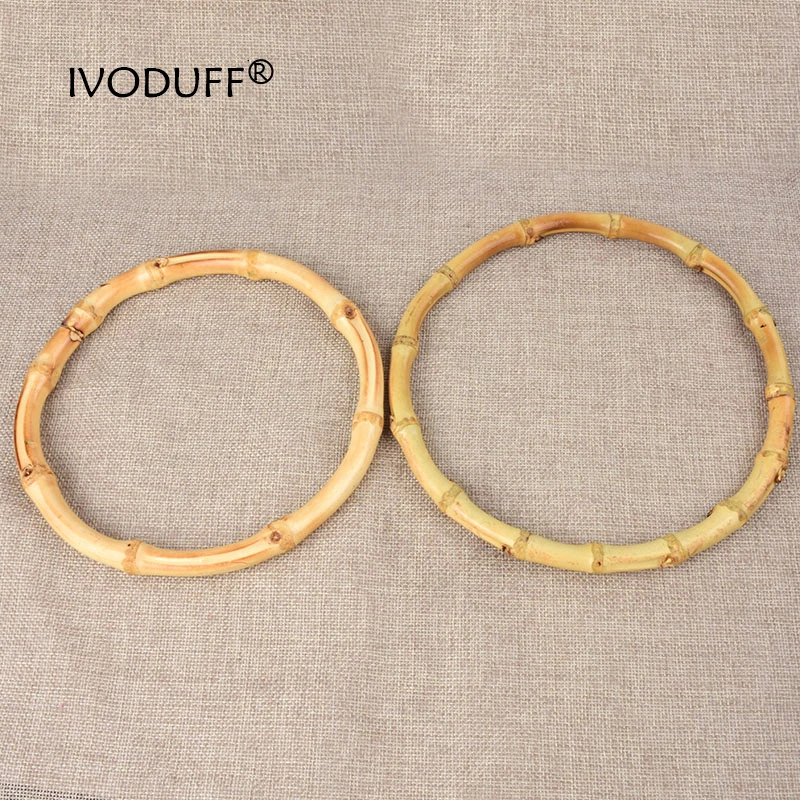 Bamboo Handle Round Shape 150mm, DIY Craft Handbag, Purse Handle Natural Bamboo Material