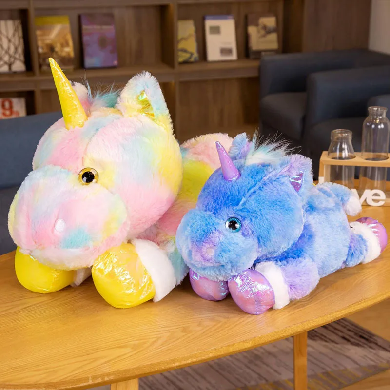 Colorful Unicorns Plush Pet Toys Baby Cute Animal Doll Soft Cotton Stuffed Pillow Home Sleeping Mate for Children Birthday Gifts