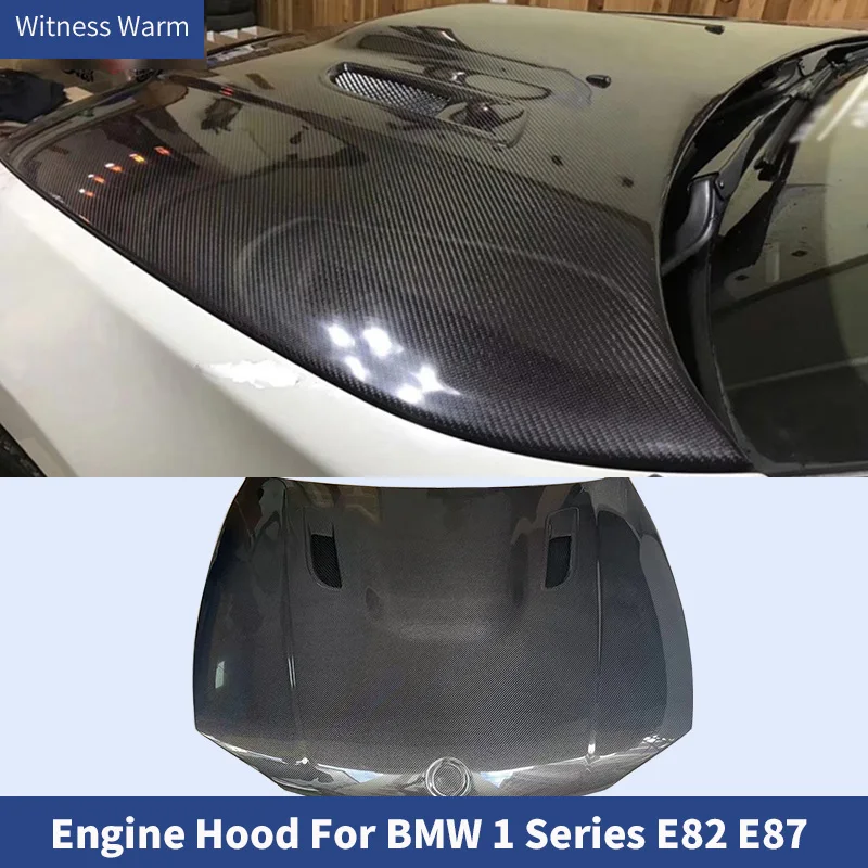 

High Quality Carbon Fiber Front Engine Hood Bonnets Cover Car Body Kit for Bmw 1 Series E82 E87 1m Car Styling 04-10