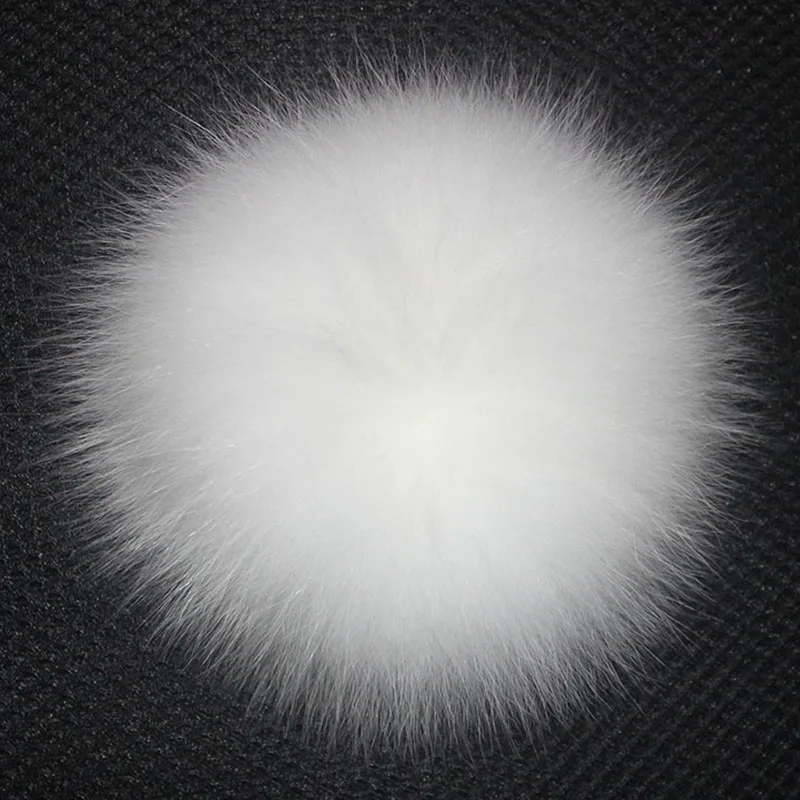 Big Fox Fur Pompoms for Knitted Hat Cap Winter Beanies Real Raccoon Natural Fur Pom Poms Whosale