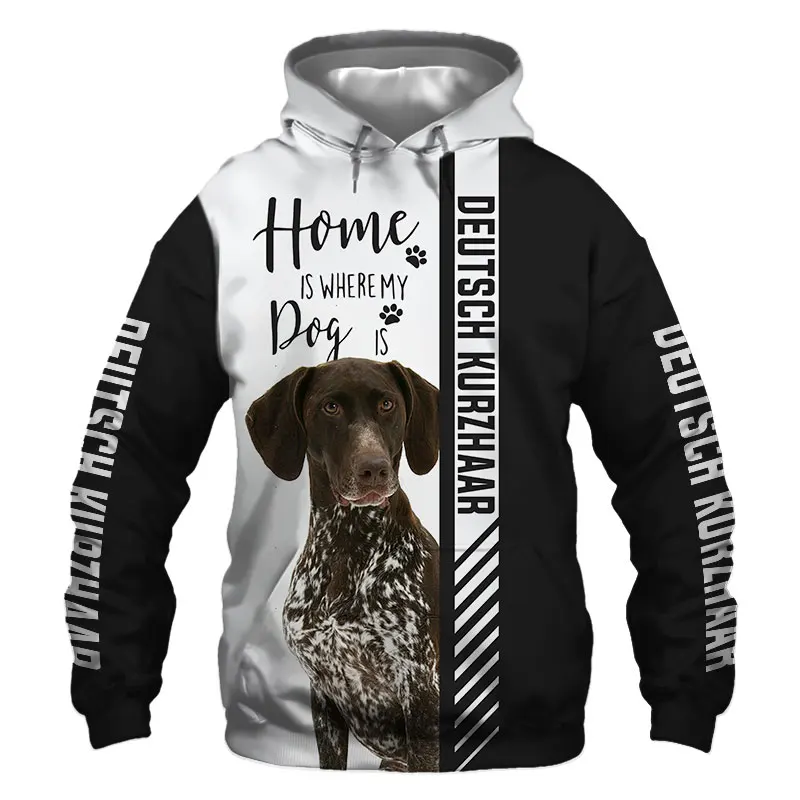 

German Shorthaired Pointer 3D Print Jacket Men/Women Harajuku Hoodie Unisex Casual Streetwear Sweatshirt Pullover Sudaderas D80