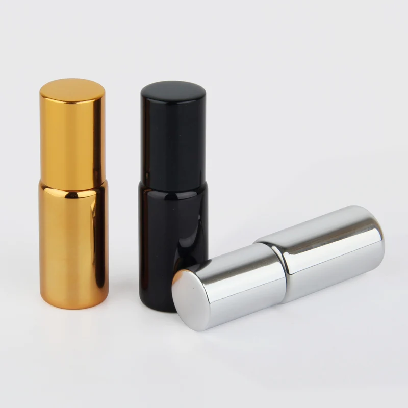 5ml Essential Oil Bottle Mini Empty Roller Bottle Gold Silver Black UV Glass Refillable Perfume Bottle