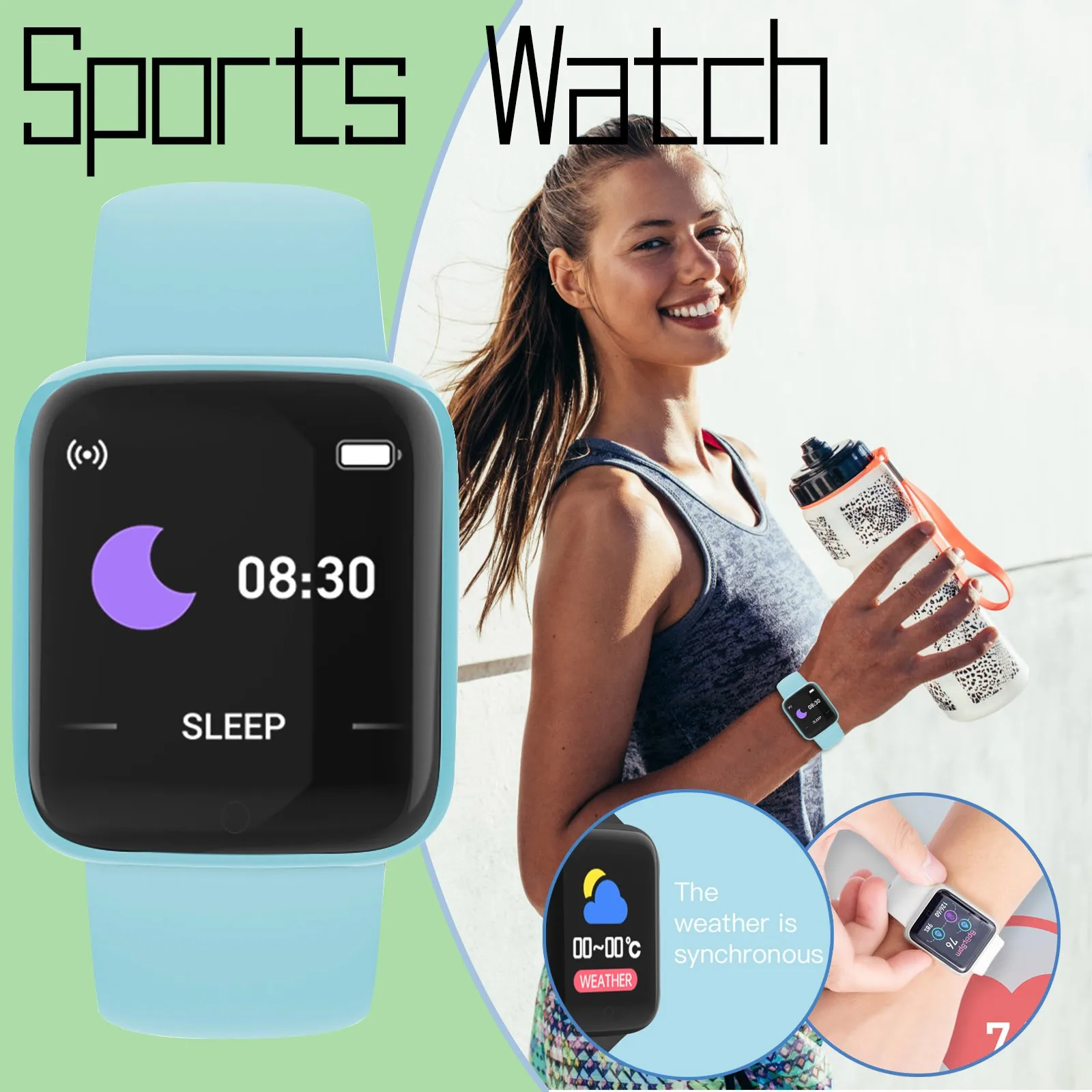 Digital Smart Sport Watch Women Watches Digital Led Electronic Wristwatch Bluetooth Fitness Wristwatch Men Kids Hours Macaron