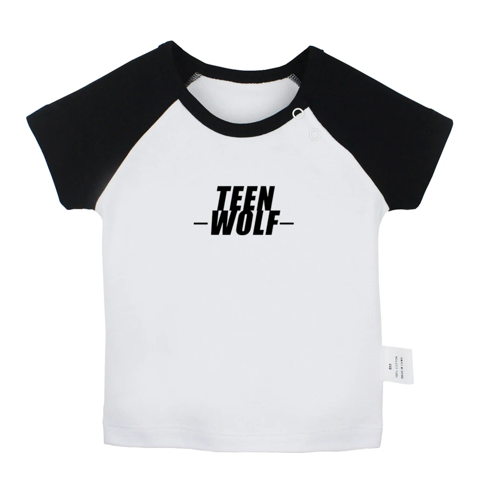 

Teen Wolf Design Newborn Baby T-shirts Toddler Graphic Raglan Color Short Sleeve Tee Tops