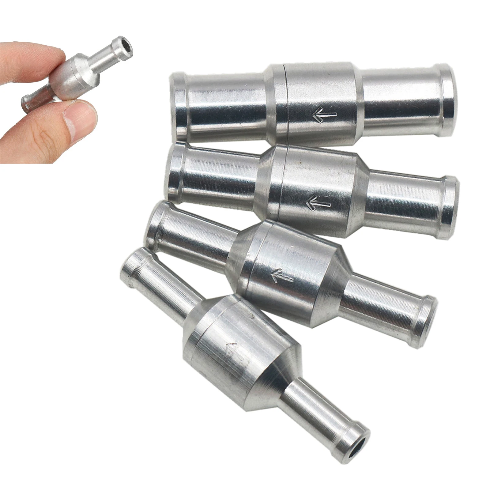 1/2/4PCS 6/8/10/12mm Aluminium Alloy Valve Rollover Breather Fuel Syetem Pressure Relief Valve Diesel Petrol Check Valve D30