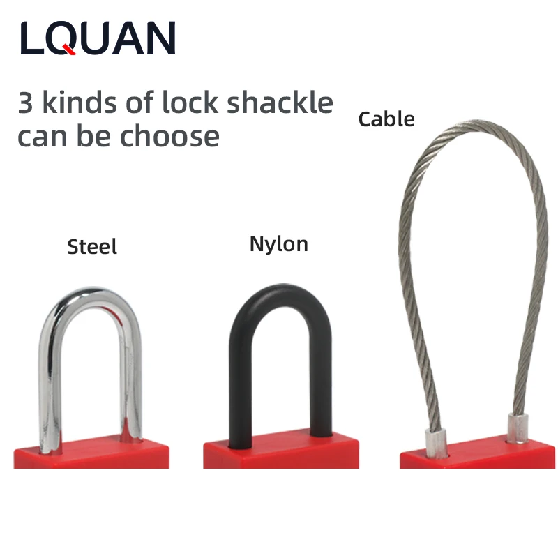 Industrial Safety Padlock ABS Lock Body Steel Or Nylon Shackle LOTO Lock Keyed Alike Or Keyed Differ