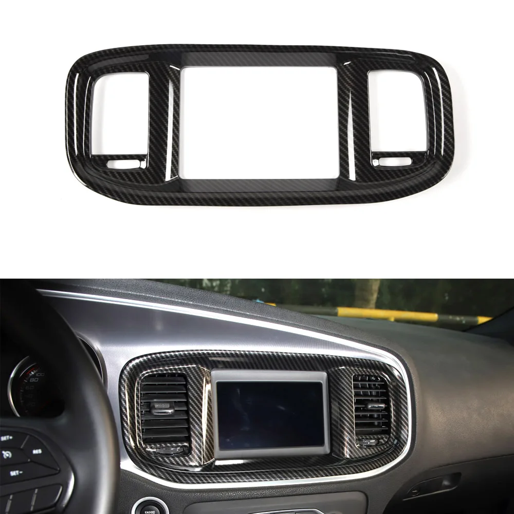 

For Dodge Charger 2015 Up Car Navigation GPS Panel Frame Trim Styling New ABS Molding Accessory