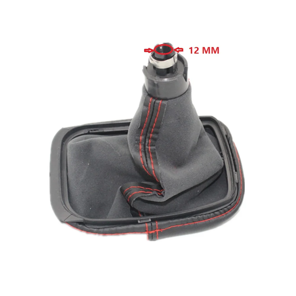 For Seat Leon 2000 2001 Toledo 1999 2000 2001 Car-Styling 5 Speed Gear Lever 12 mm Hole Car Shift Knob Leather Boot Red Line