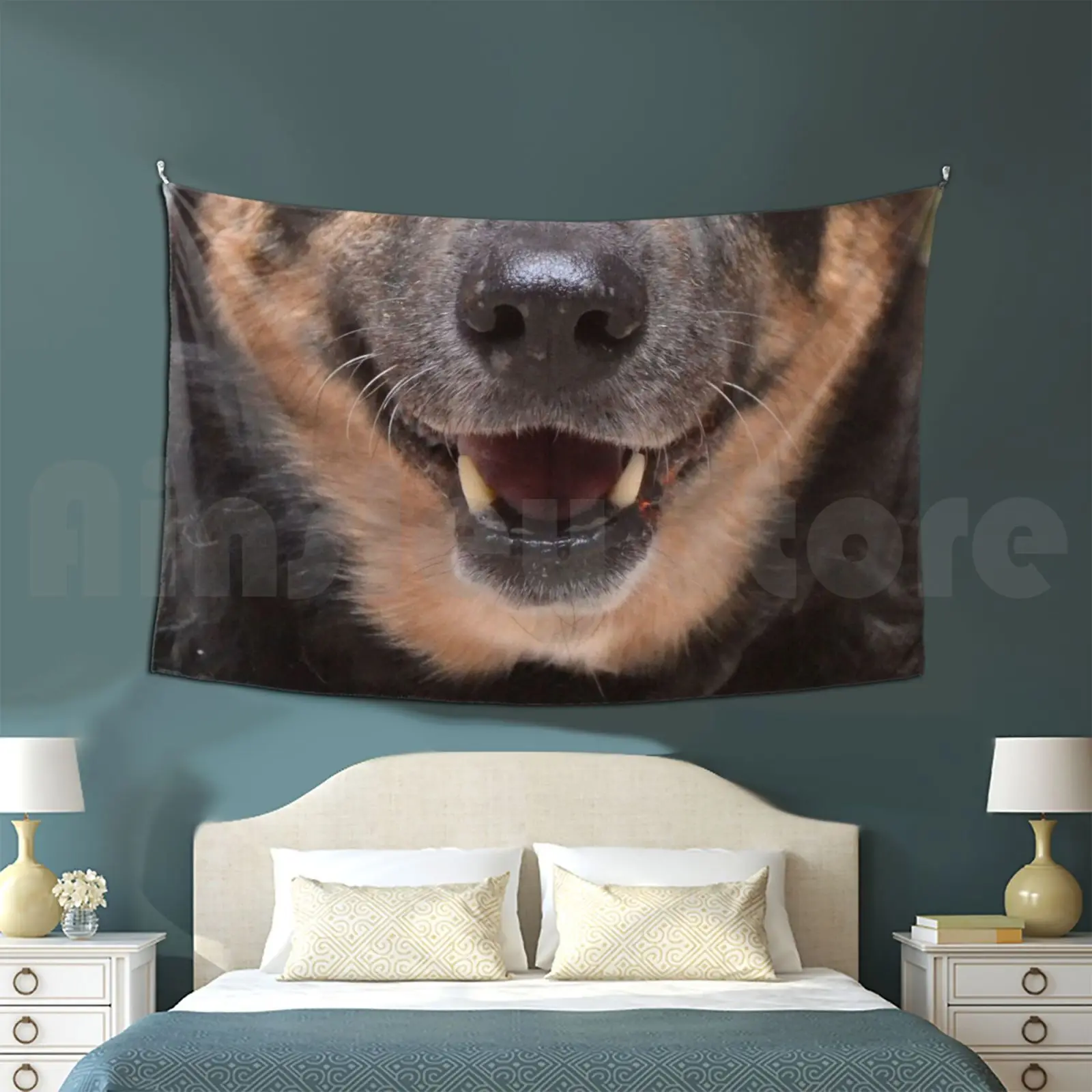 Mixed Breed Dog ( Shadow ) Tapestry Living Room Bedroom Dog Mutt Mixed Breed Canine German Shepherd Stray