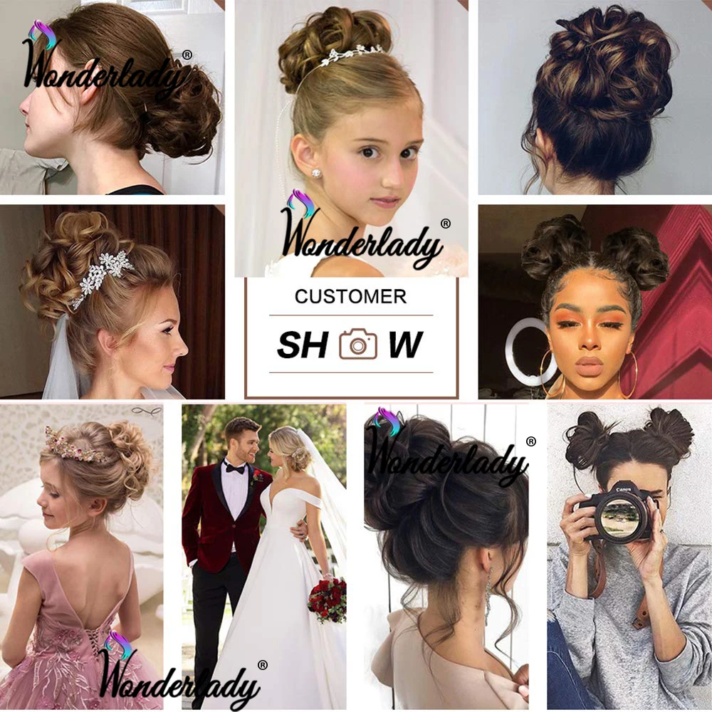 WonderLady Synthetic Hair Bun Chignon Updo Hair Extensions For Women Messy Hair Black Brown Hairpieces Elastic Band Scrunchy