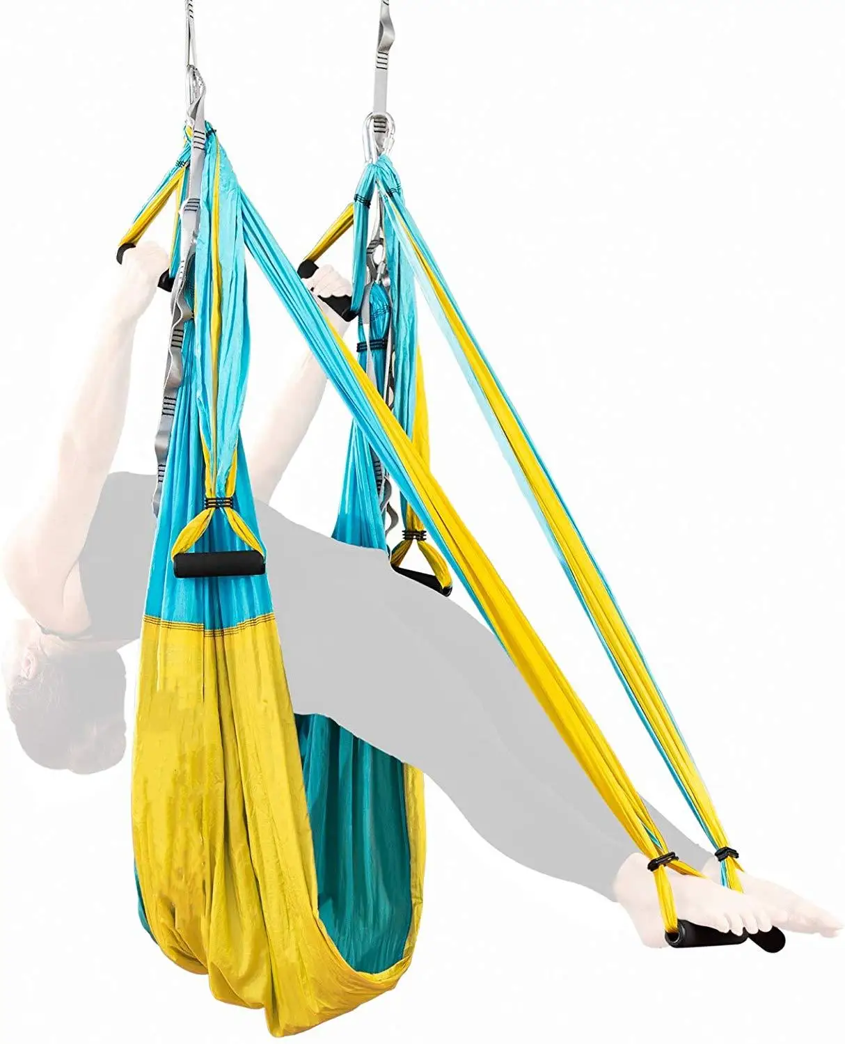 2.5*1.5 M Aerial Yoga Hammock Anti-gravity Inversion Swing OR Yoga Extend Belt + Ceiling Hanging Tray for Home Gym