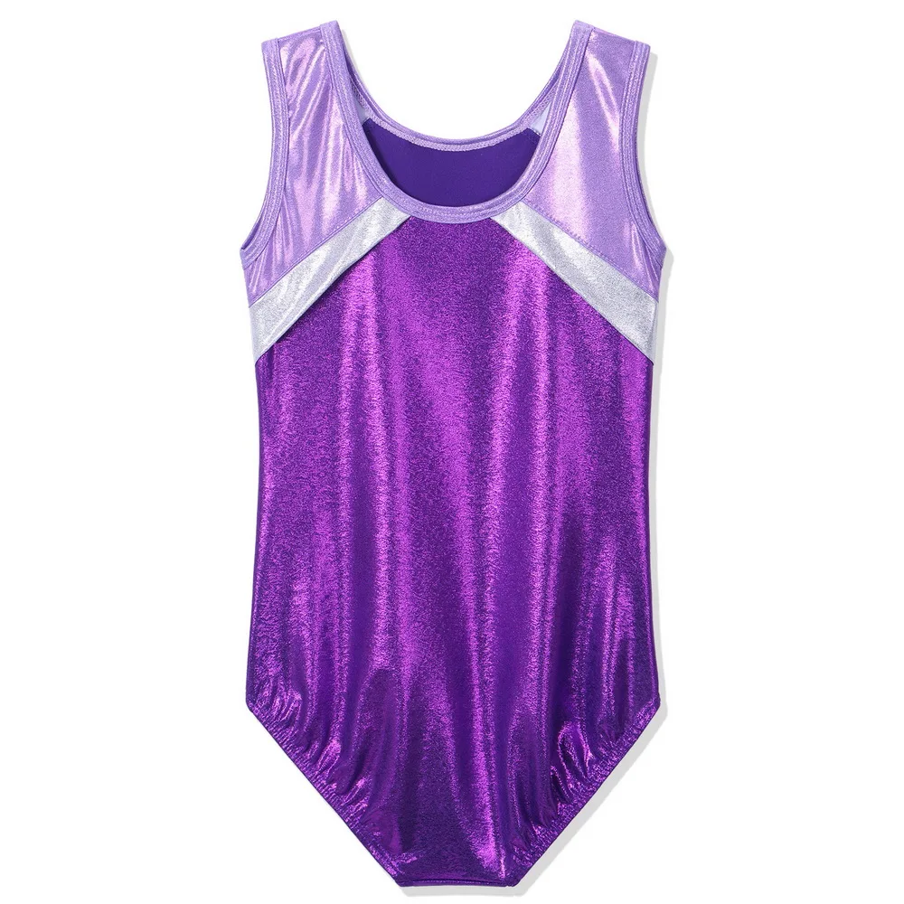 BAOHULU Girls Ballerina Ballet Leotard Star Design Gymnastics Leotard Sleeveless Splice Dance Ballet Jumpsuit Bodysuit for Child