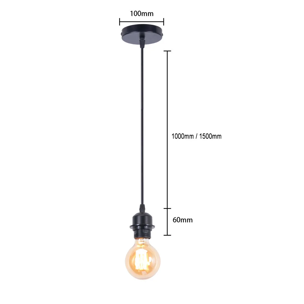 Support de Lampe Suspendue Minimaliste Vintage, avec Câble de 1m/1.5m, Socle de Fixation pour Abat-Jour