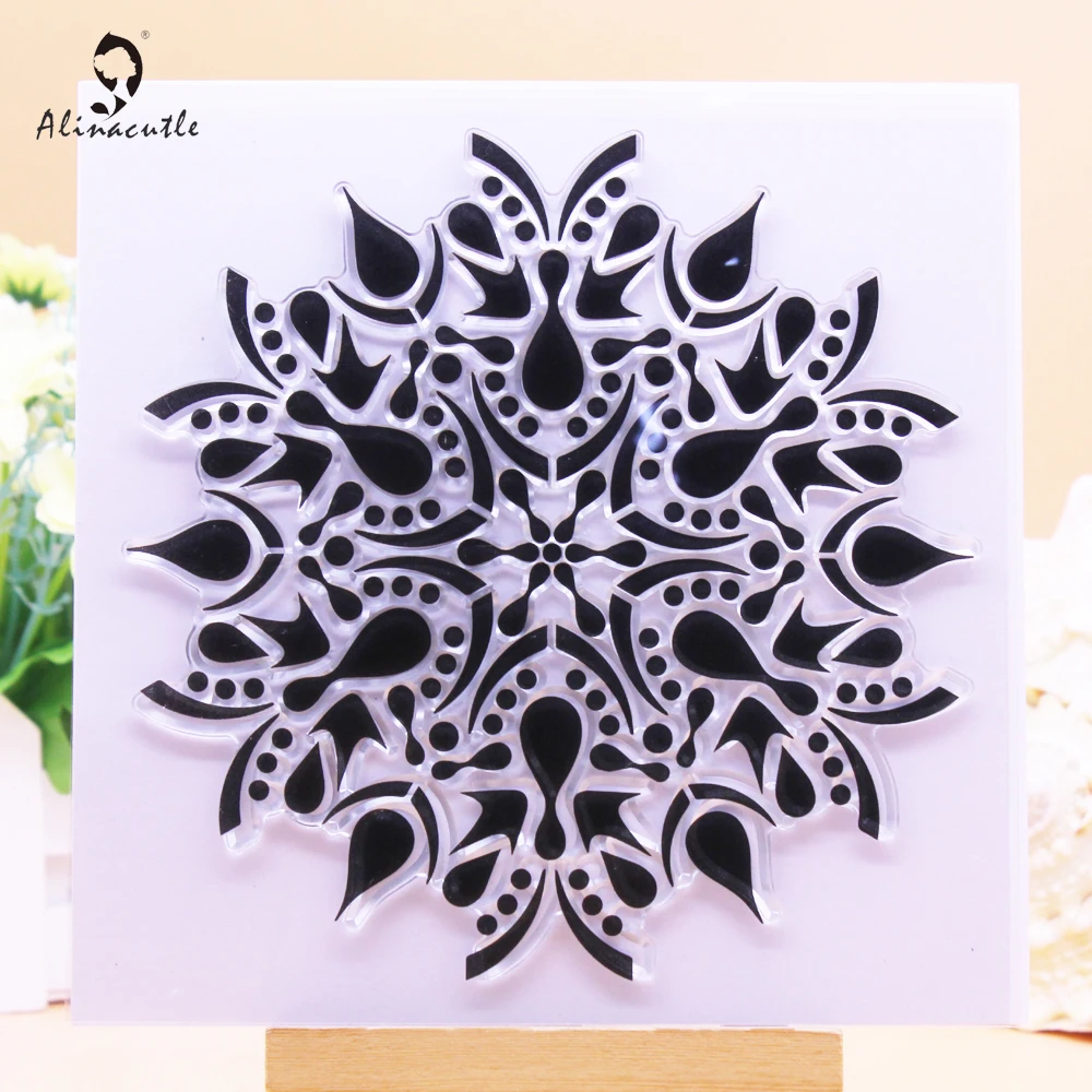 ملصقات شفافة من Alinacutle لصور عباد الشمس وخلفية منقوشة بالورود وألبومات البطاقات والألبومات الورقية والأشكال المطاطية والسيليكون الشفاف والشفاف #4