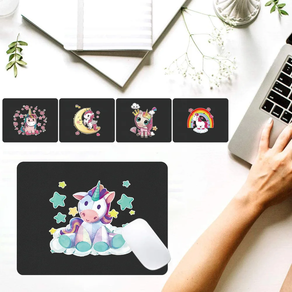 Small Mouse Pad Cute Unicorn Gaming Mousepad Waterproof PU Leather Student Writing Pad Laptop Computer Desk Mat Gaming Mousepad