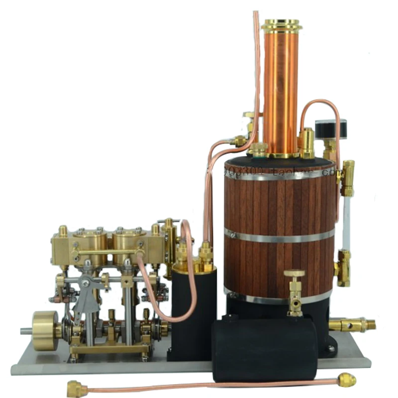 All-copper Vertical Boiler Inline Two-cylinder Steam Engine Power Unit