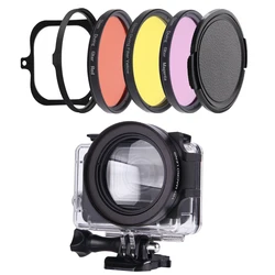 For Gopro Hero 8 Black Housing Accessories Filter 58mm Super Macro Adapter Ring Color Polar Go Pro Hero8 Black Waterproof Case