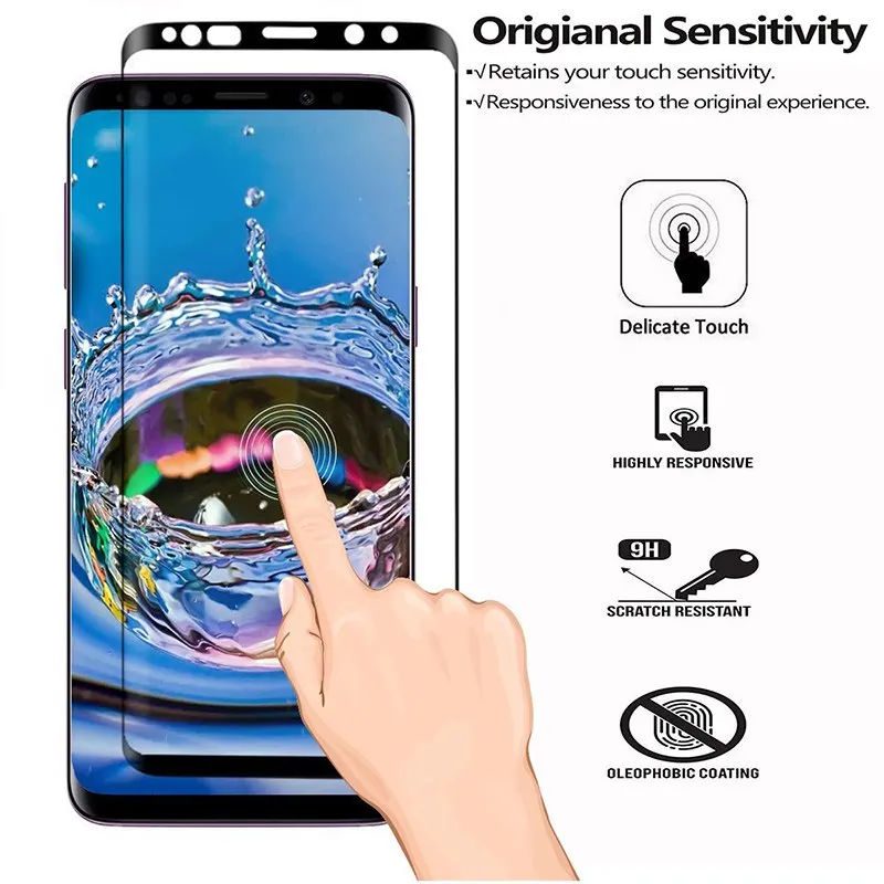 20D Full Curved Tempered Glass For Samsung Galaxy S8 S9 Plus Note 9 8 Screen Protector For Samsung A8 A6 S7 Edge Protection Film