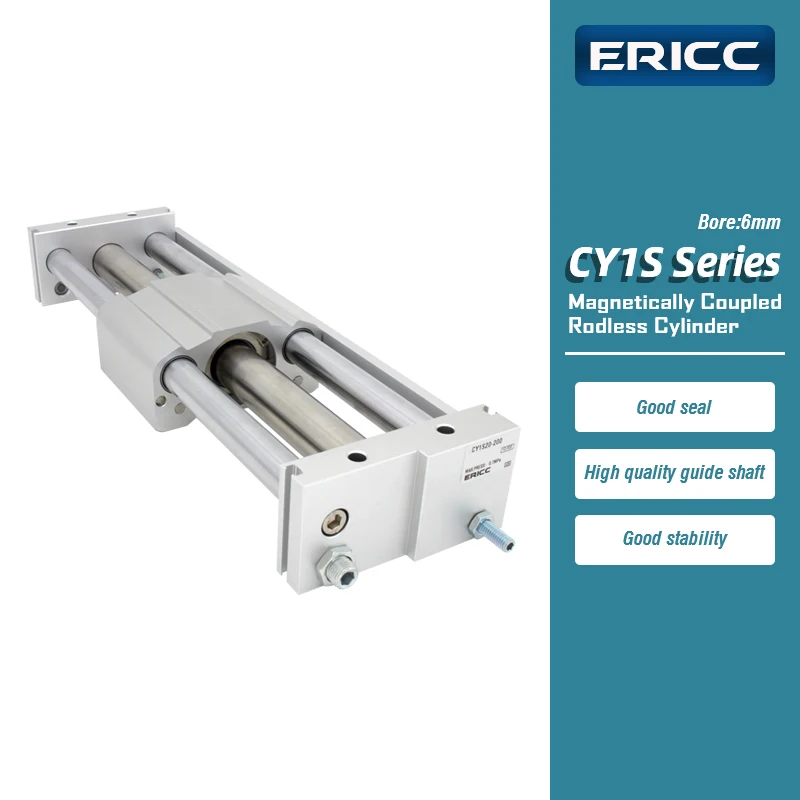 

CY1S Series Magnetically Coupled Rodless slider type slide bearing Cylinder bore 6mm Stroke 50-500mm CY1S6-50Z CY1S6-100Z