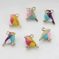 1pcs 9*13mm Alloy Charms Animal 3D Bird Cute Animal Drops Oil Handmade Charms Pendant For DIY Necklace Jewelry Accessories