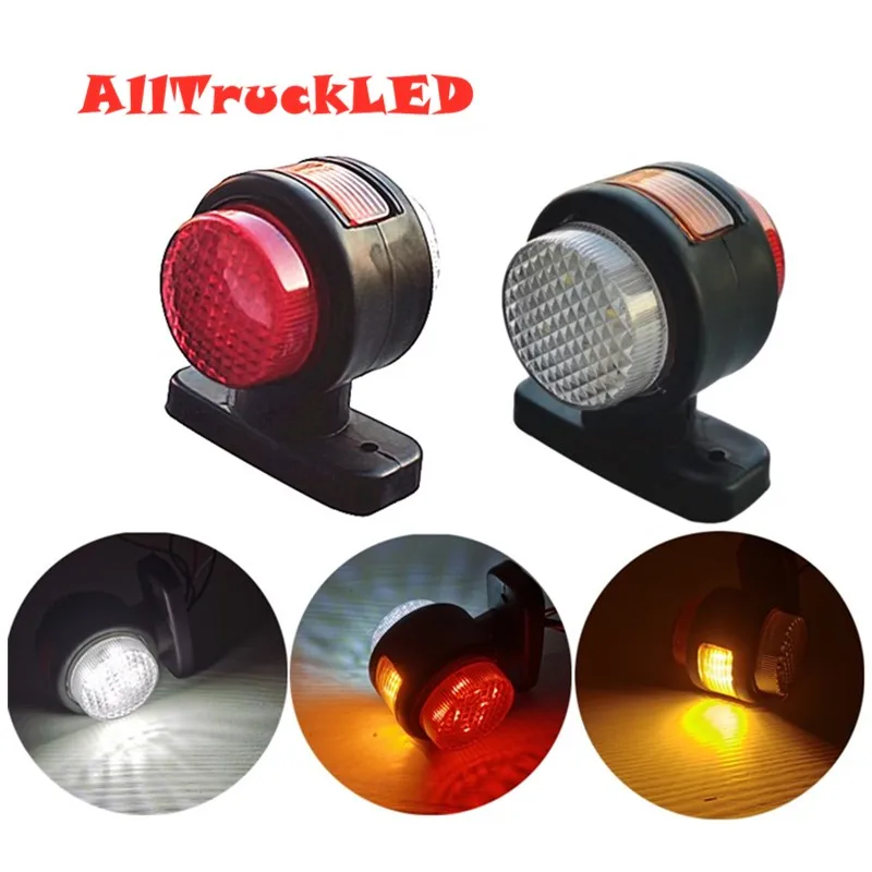 Luces LED de posición lateral para camión, luz roja, ámbar, blanca, 10-30v, 24v, 12v, para remolque, 1 par