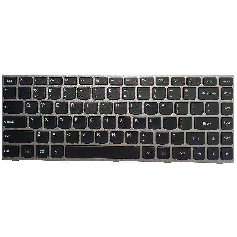 New US Laptop Keyboard for Lenovo G40 G40-30 G40-80 G40-75 G40-70 Flex14 Flex14AP-IFI Silver border