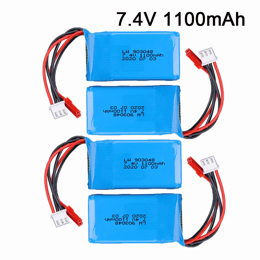 7.4V 1100mAh 25C  Li-Po Battery for WLtoys A949 A959 A969 A979 V912 V913 V353 k929 V262 L959 T23 T55 car battery parts