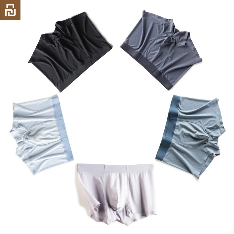 5 colors 1pcs youpin Ice silk no trace underwear Men's mesh breathable one-piece Japanese zero-pressure bare ice pants new