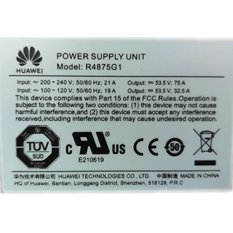 Imagem -05 - Eficiência Retificador para Huawei Módulo de Potência para Ma5680t Etp48100-b1 53.5v50a R4850n2 n6 s1 R4850g6 ou R4850g2 1u 3000w Alta