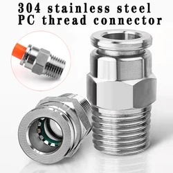 304 stainless steel external thread pneumatic quick coupling PC 1/8