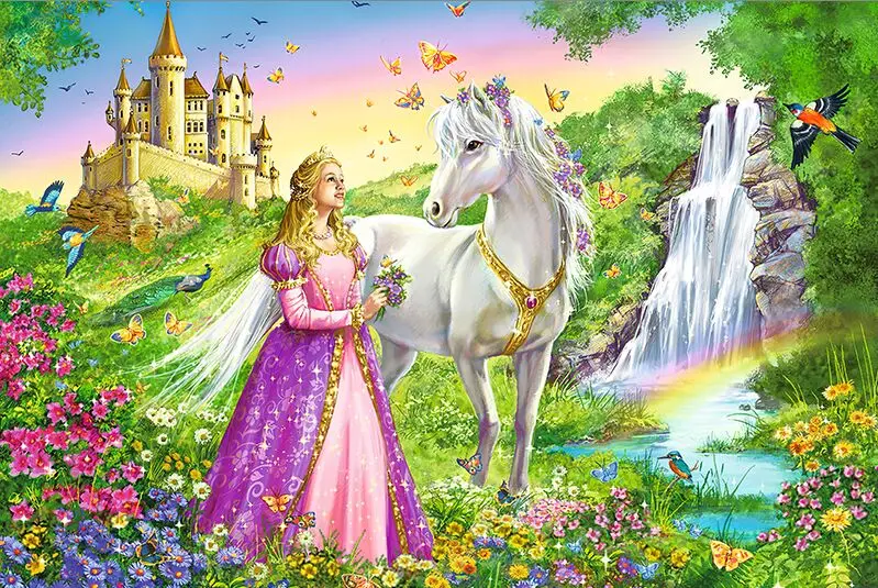 

Unicorn and princess The wooden puzzle 1000 pieces ersion jigsaw puzzle white card adult children's educational toys