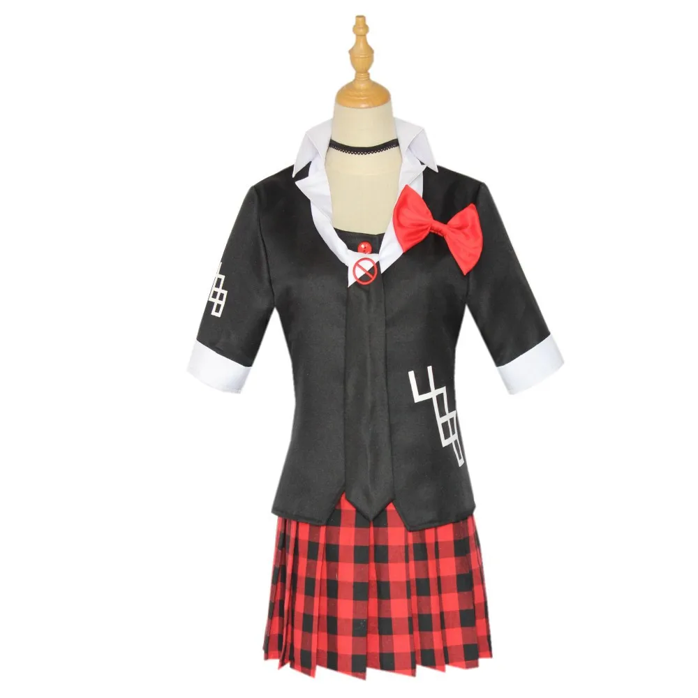 

Anime Danganronpa Cosplay Costume Girl Enoshima Junko Black Game Uniform Cafe Work Clothes Short Skirt Set Anime Women Cosplay